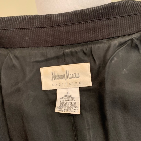 Neiman Marcus Black Corduroy Piping Blazer - Picture 6 of 6